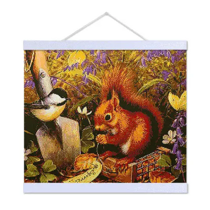 Squirrel and Bird - Premium Diamond Painting Kit - Diamond Painting Kit