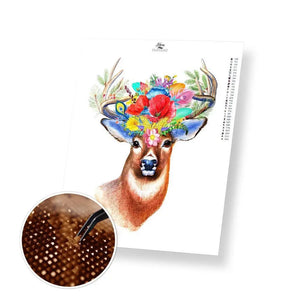 Stag Painting - Premium Diamond Painting Kit - 30x40cm / 12x16’’ / Square (Most Popular) - Diamond Painting Kit