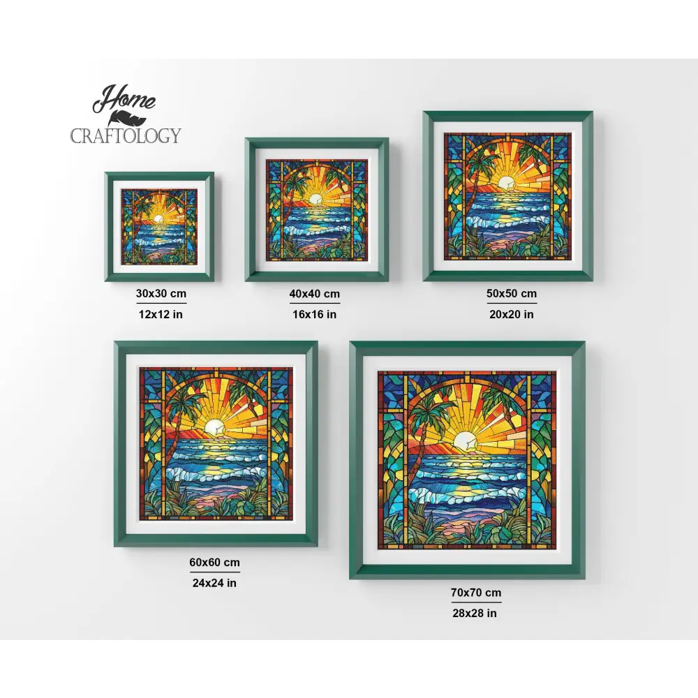 Stained Glass Beach - Exclusive Premium Diamond Painting Kit - Diamond Painting Kit