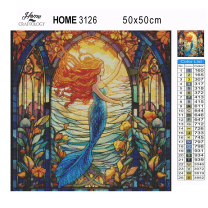 Stained Glass Mermaid - Exclusive Premium Diamond Painting Kit - Diamond Painting Kit
