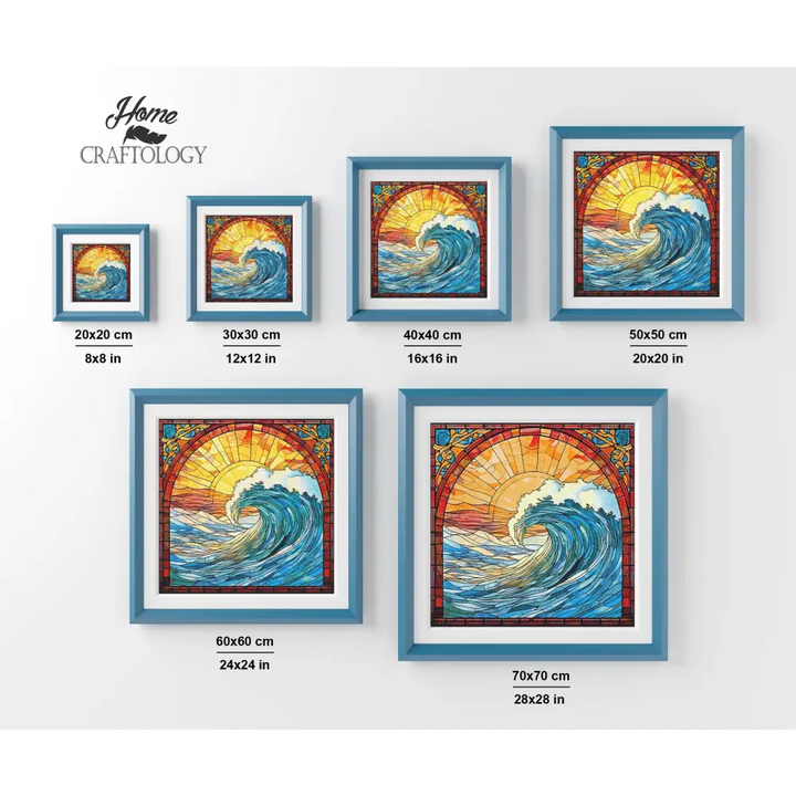 Stained Glass Waves - Exclusive Premium Diamond Painting Kit - Diamond Painting Kit