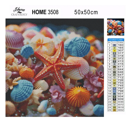 Starfish and Shells - Exclusive Premium Diamond Painting Kit - Diamond Painting Kit