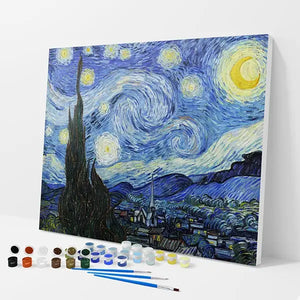Starry Night Kit - Paint By Numbers - 30x40cm / 12x16’’ / No Frame - Paint By Numbers