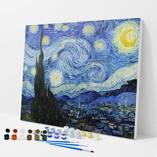 Starry Night Kit - Paint By Numbers - 30x40cm / 12x16’’ / No Frame - Paint By Numbers