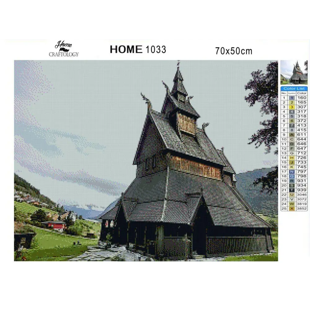Stave Church - Diamond Painting Kit - Home Craftology