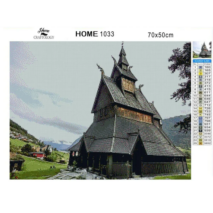 Stave Church - Diamond Painting Kit - Home Craftology