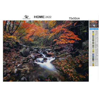 Stream in Fall - Premium Diamond Painting Kit - Diamond Painting Kit