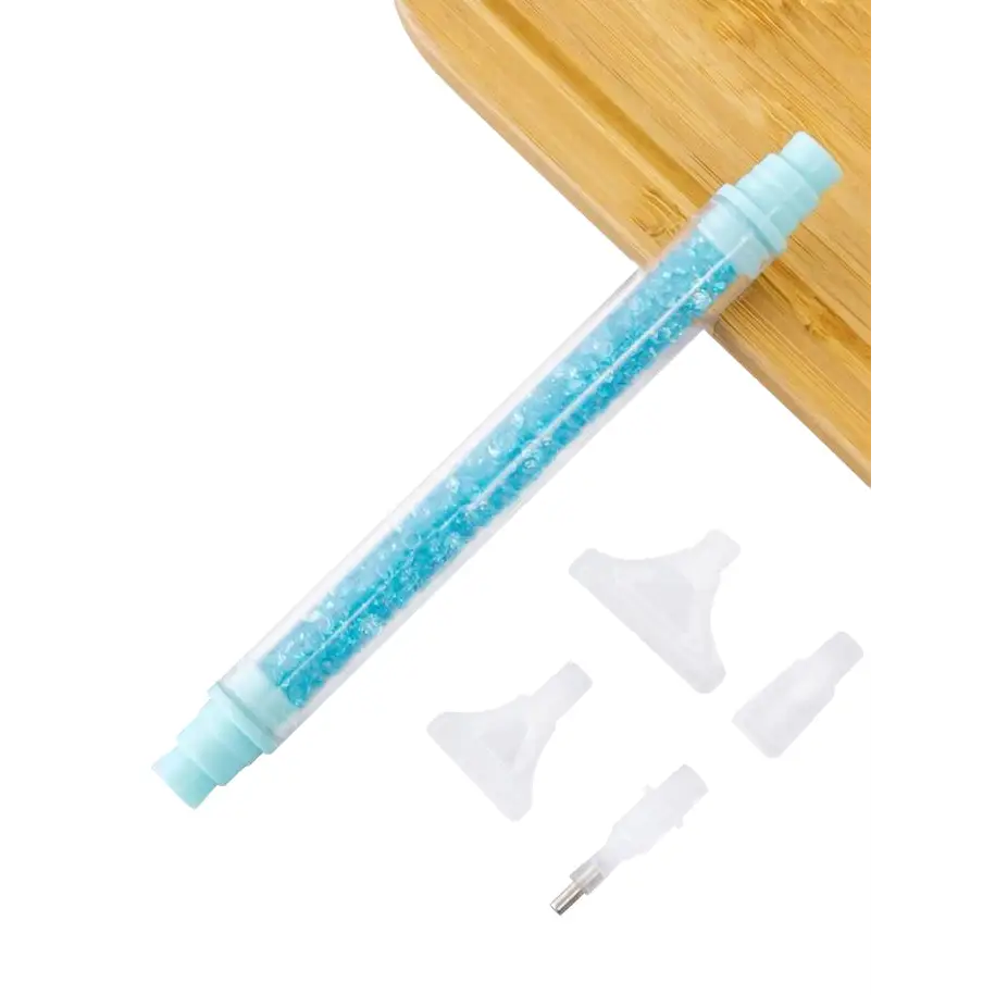 Stylish Diamond Paining Pen with 4 Replaceable Tips - Blue - Diamond Painting Cross Stitch