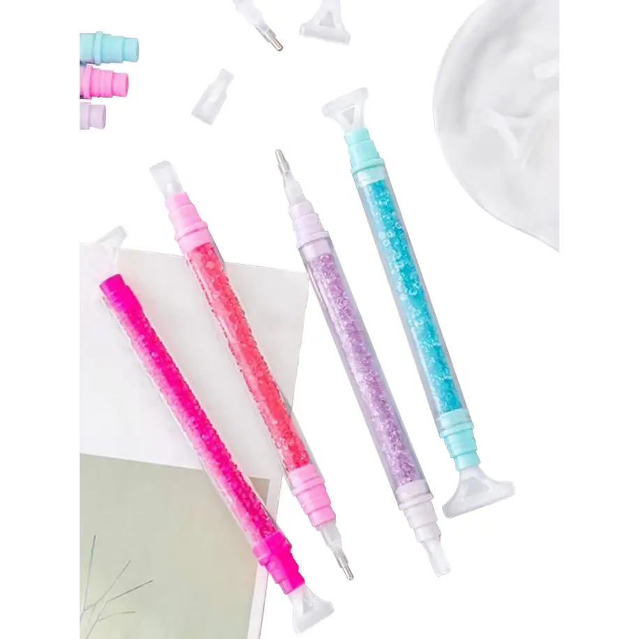 Stylish Diamond Paining Pen with 4 Replaceable Tips - Diamond Painting Cross Stitch