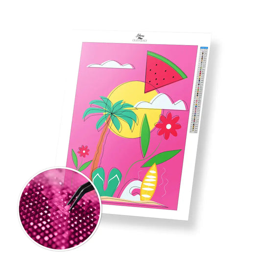 Summer Things - Premium Diamond Painting Kit - 30x45cm / 12x18’’ / Square (Most Popular) - Diamond Painting Kit