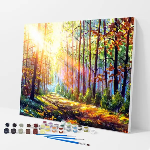 Sunlit Forest Kit - Paint By Numbers - 30x40cm / 12x16’’ / No Frame - Paint By Numbers