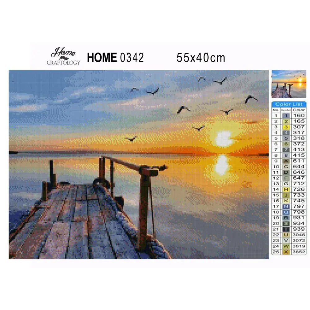 Sunrise by the Dock - Premium Diamond Painting Kit - Diamond Painting Kit