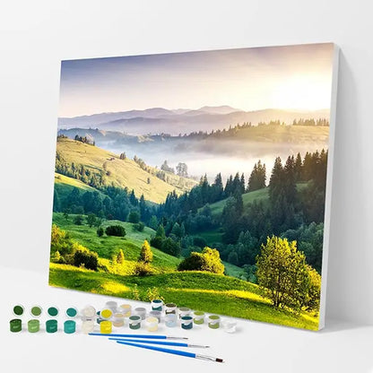 Sunrise Over The Hills Kit - Paint By Numbers - 30x40cm / 12x16’’ / No Frame - Paint By Numbers