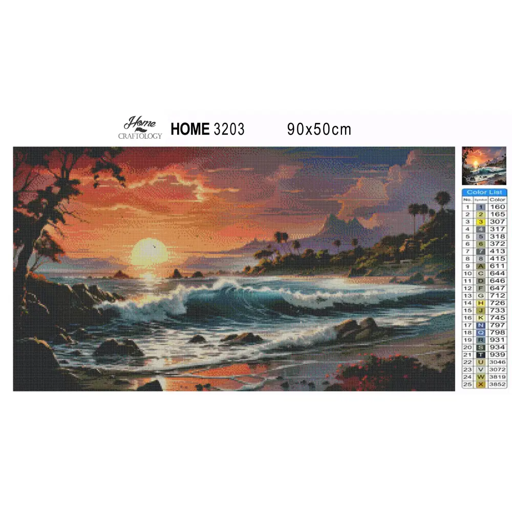 Sunset by the Beach - Exclusive Premium Diamond Painting Kit - Diamond Painting Kit