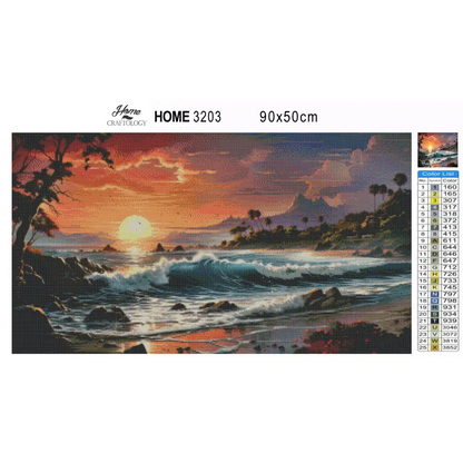 Sunset by the Beach - Exclusive Premium Diamond Painting Kit - Diamond Painting Kit
