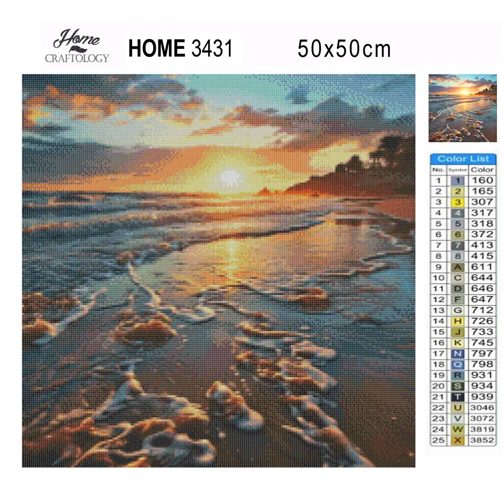 Sunset by the Shore - Exclusive Premium Diamond Painting Kit - Diamond Painting Kit
