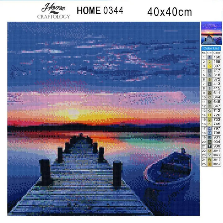 Sunset Dock - Premium Diamond Painting Kit - Diamond Painting Kit
