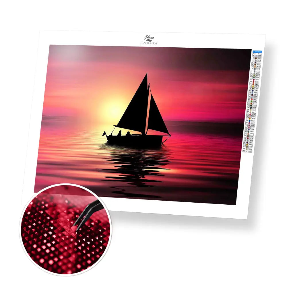 Sunset Watching - Premium Diamond Painting Kit - 40x30cm / 16x12’’ / Square (Most Popular) - Diamond Painting Kit