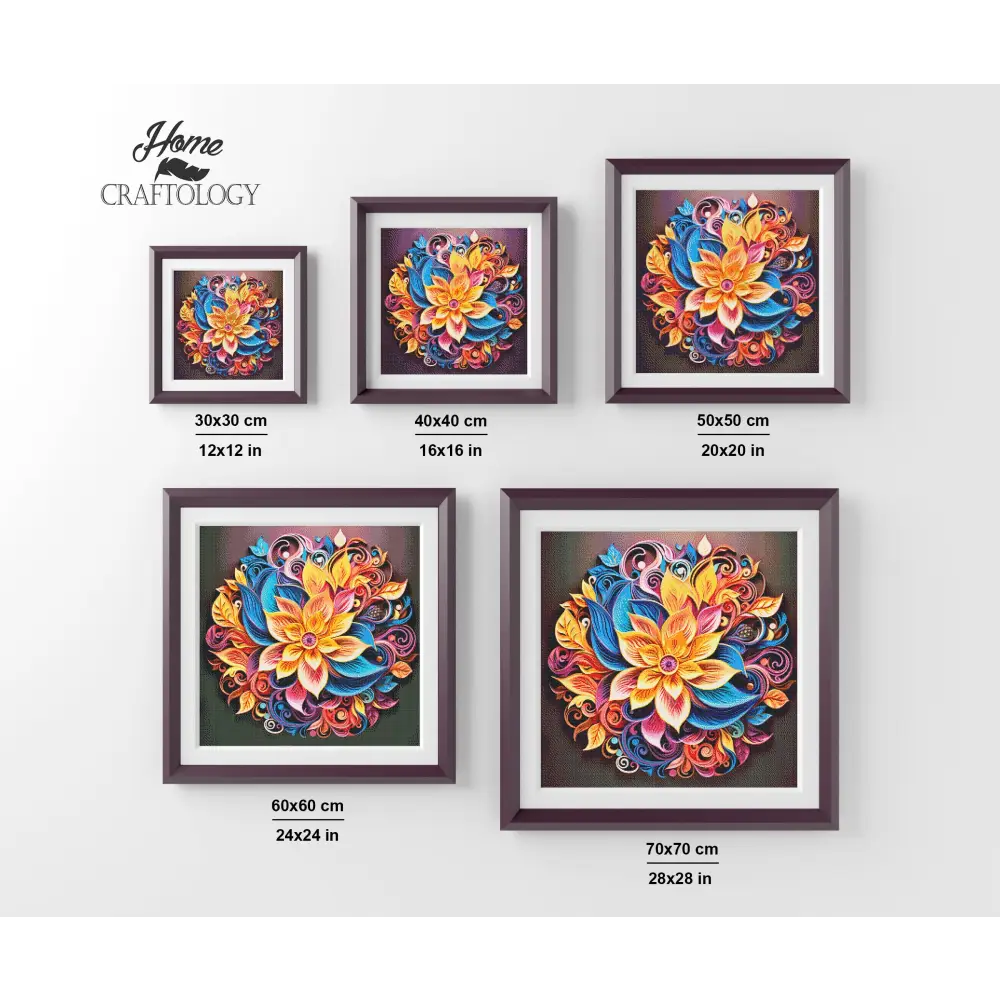 Swirls and Flowers - Exclusive Premium Diamond Painting Kit - Diamond Painting Kit
