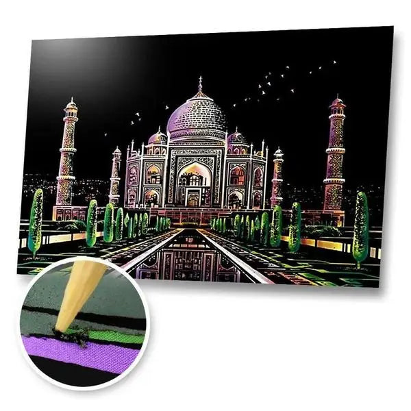 Taj Mahal India - Scratch Painting Kit - Scratch Painting