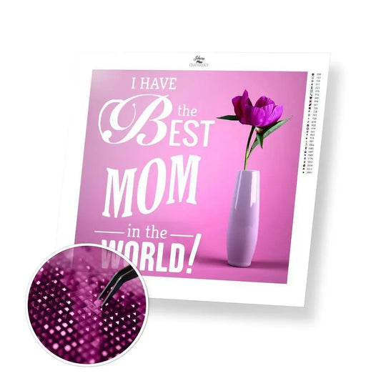 The Best Mom - Premium Diamond Painting Kit - 30x30cm / 12x12’’ / Square (Most Popular) - Diamond Painting Kit