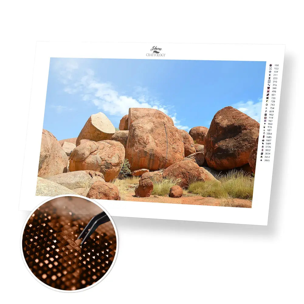 The Devils Marbles - Premium Diamond Painting Kit - 45x30cm / 16x12’’ / Square (Most Popular) - Diamond Painting Kit