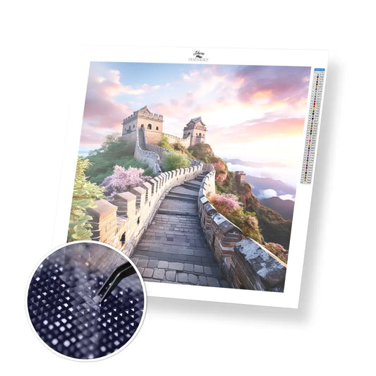 The Great Wall of China - Exclusive Premium Diamond Painting Kit - 30x30cm / 12x12’’ / Square (Most Popular) - Diamond