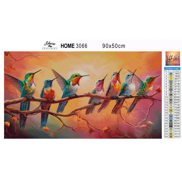 The Hummingbirds - Premium Diamond Painting Kit - Diamond Painting Kit
