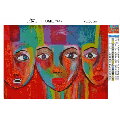 Three Faces - Premium Diamond Painting Kit - Diamond Painting Kit