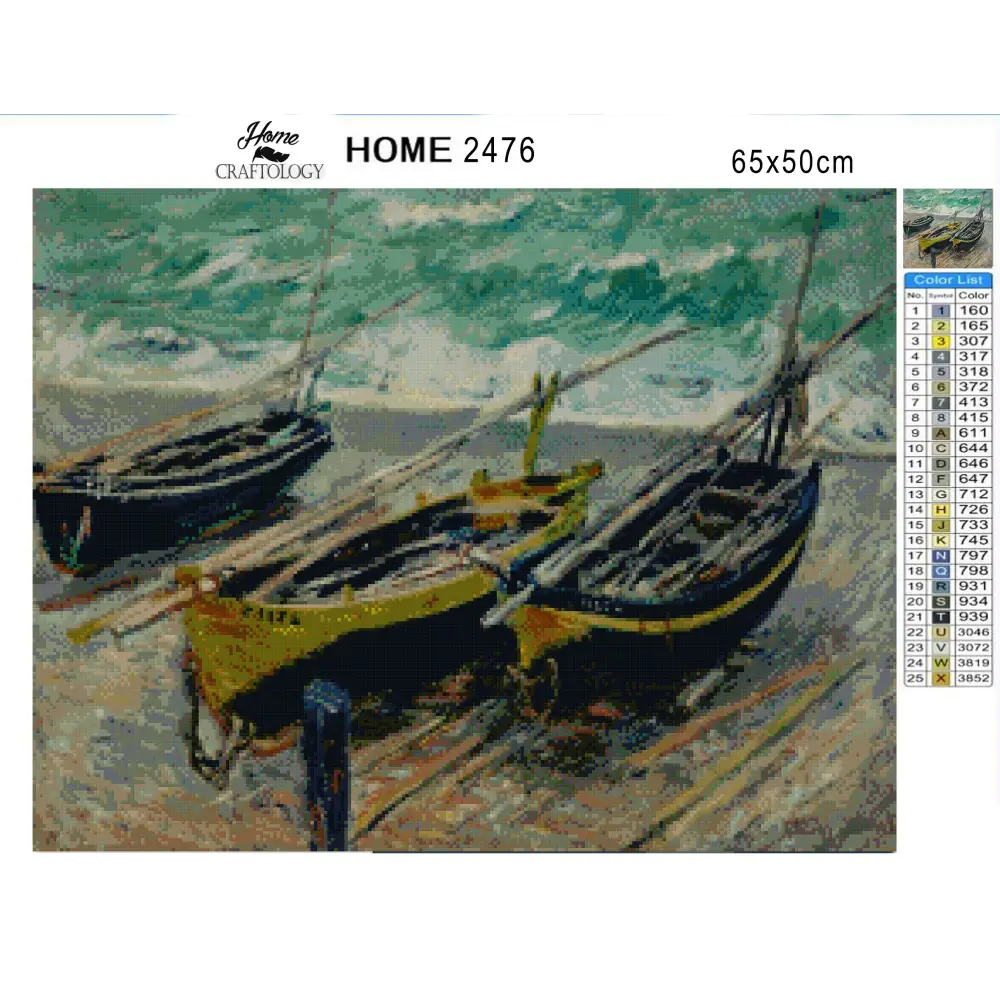 Three Fishing Boats - Premium Diamond Painting Kit - Diamond Painting Kit