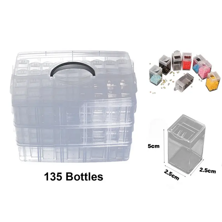 Three Layer Diamond Painting Storage Box - 135 Bottles - Diamond Painting Accessory