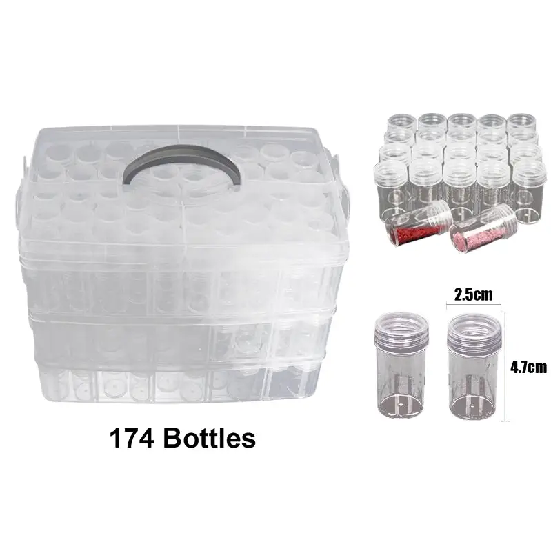 Three Layer Diamond Painting Storage Box - 174 Bottles - Diamond Painting Accessory