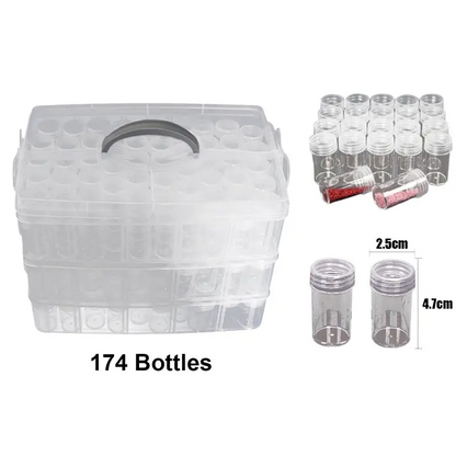 Three Layer Diamond Painting Storage Box - 174 Bottles - Diamond Painting Accessory