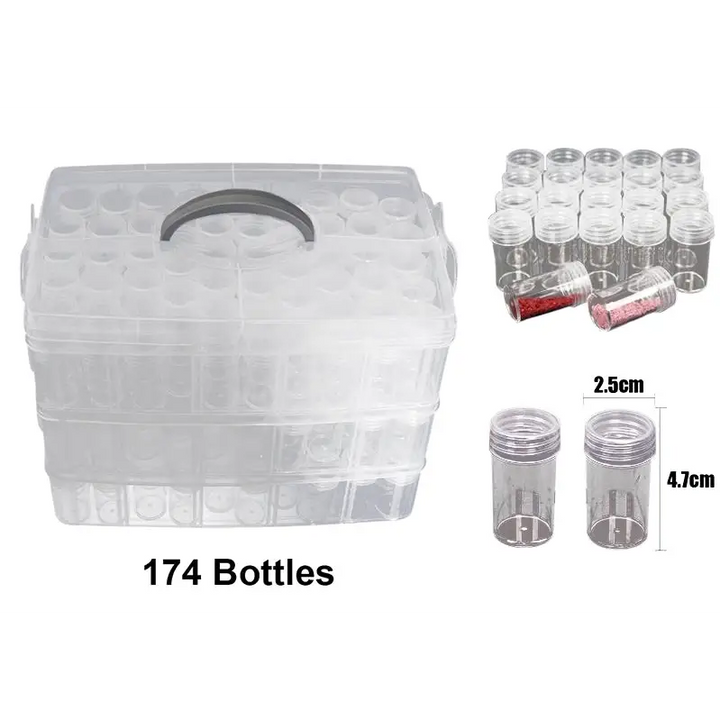 Three Layer Diamond Painting Storage Box - 174 Bottles - Diamond Painting Accessory