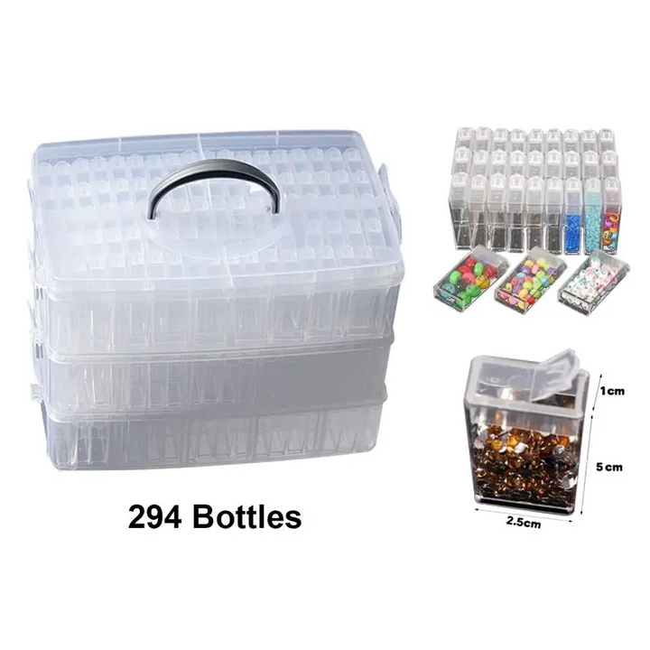 Three Layer Diamond Painting Storage Box - 294 Bottles - Diamond Painting Accessory