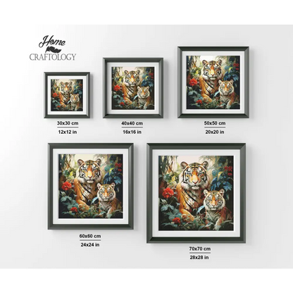 Tigers in the Forest - Exclusive Premium Diamond Painting Kit - Diamond Painting Kit
