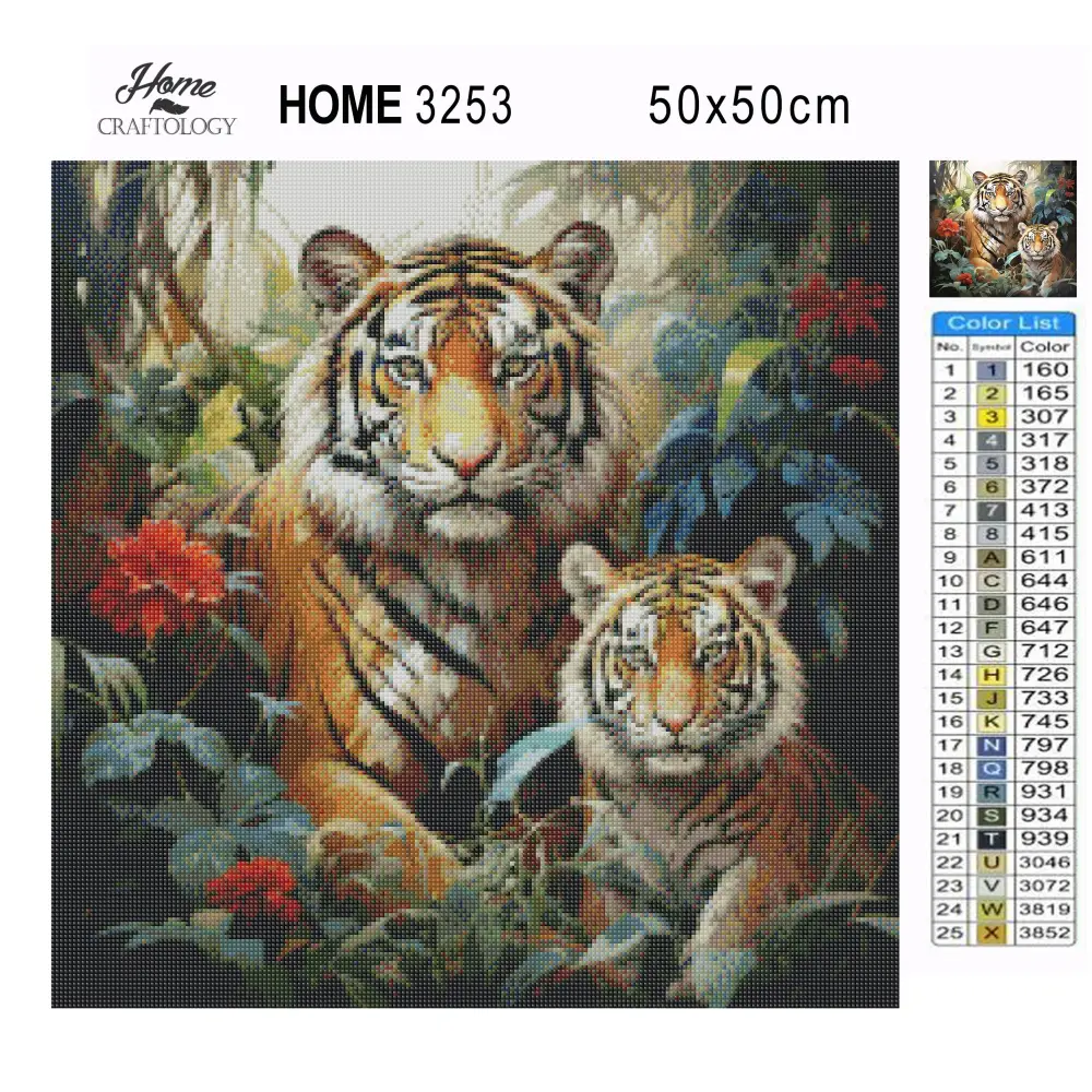 Tigers in the Forest - Exclusive Premium Diamond Painting Kit - Diamond Painting Kit