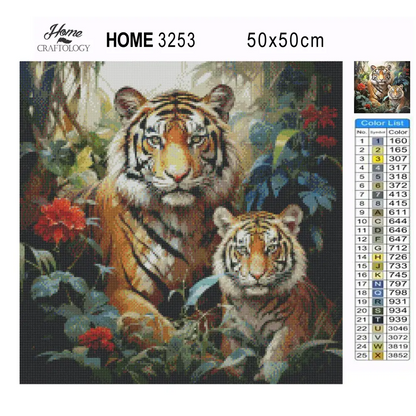 Tigers in the Forest - Exclusive Premium Diamond Painting Kit - Diamond Painting Kit