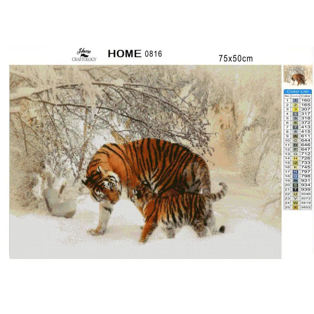 Tigers in Winter - Diamond Painting Kit - Home Craftology