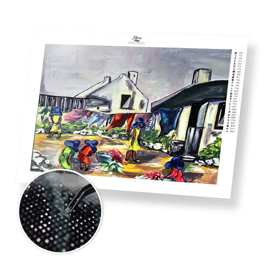 Time for Laundry - Premium Diamond Painting Kit - 40x30cm / 16x12’’ / Square (Most Popular) - Diamond Painting Kit