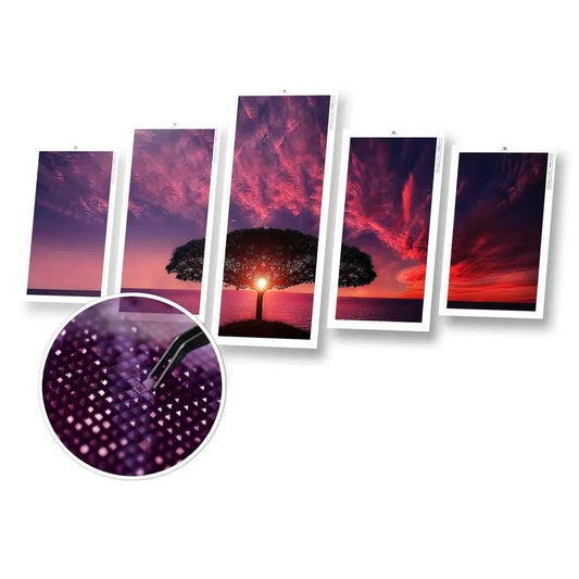 Tree Sunset Panel - Diamond Painting Panels - Diamond Painting Cross Stitch
