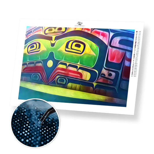 Tribal Artwork - Premium Diamond Painting Kit - 40x30cm / 16x12’’ / Square (Most Popular) - Diamond Painting Kit
