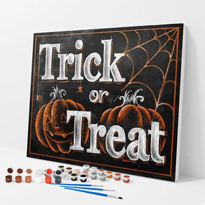Trick Or Treat Kit - Paint By Numbers - 30x40cm / 12x16’’ / No Frame - Paint By Numbers