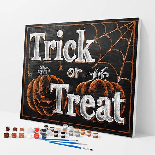 Trick Or Treat Kit - Paint By Numbers - 30x40cm / 12x16’’ / No Frame - Paint By Numbers