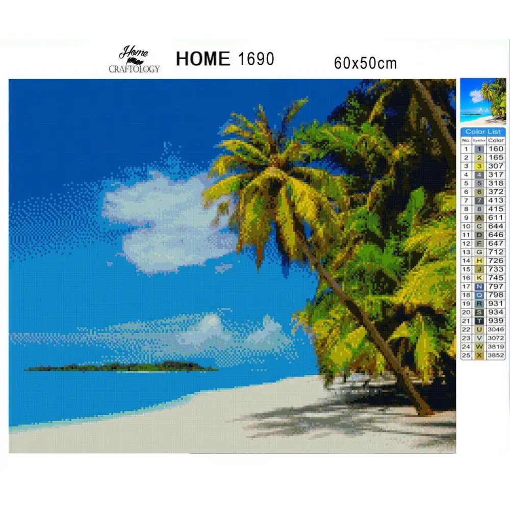 Tropical Beach - Exclusive Premium Diamond Painting Kit - Diamond Painting Kit