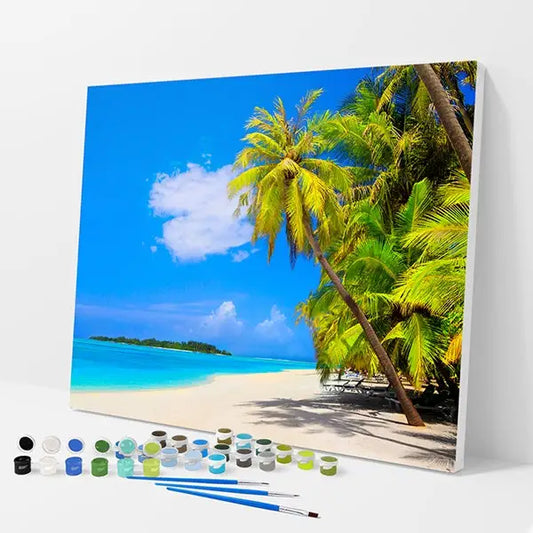 Tropical Dream Beach Kit - Paint By Numbers - 30x40cm / 12x16’’ / No Frame - Paint By Numbers