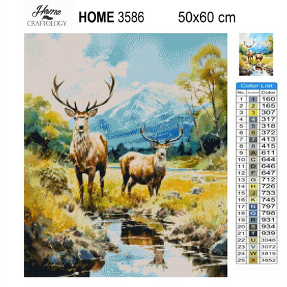 Two Stags - Exclusive Premium Diamond Painting Kit - Diamond Painting Kit