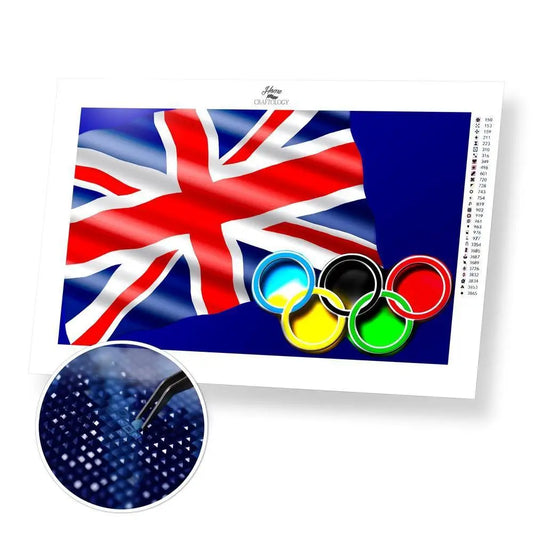 UK Olympics - Premium Diamond Painting Kit - 50x30cm / 20x12’’ / Square (Most Popular) - Diamond Painting Kit