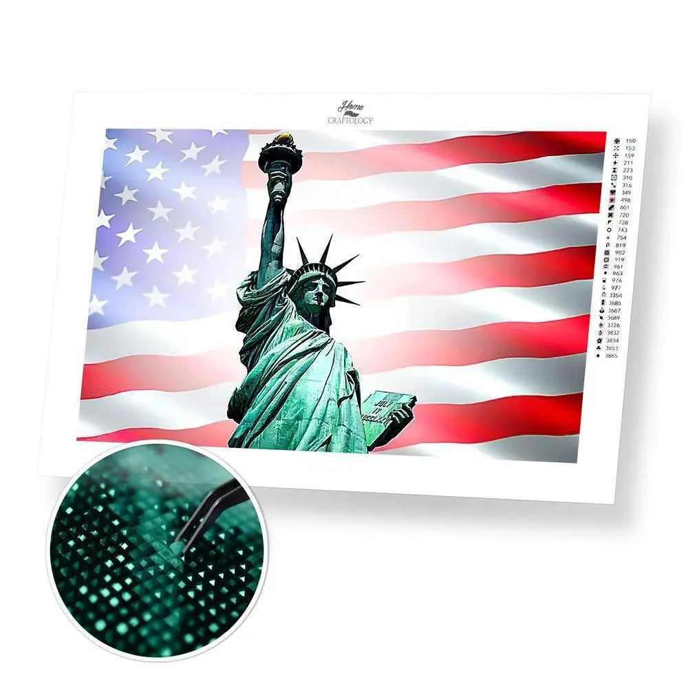 United States of America - Premium Diamond Painting Kit - 45x30cm / 18x12’’ / Square (Most Popular) - Diamond Painting