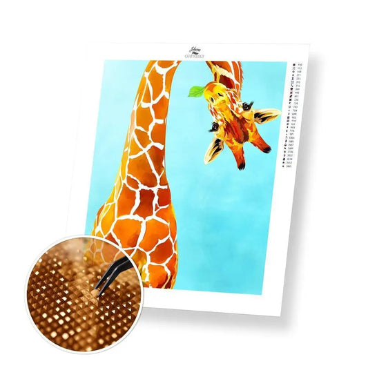 Upside Down Giraffe - Exclusive Premium Diamond Painting Kit - 20x25cm / 8x10’’ / Square (Most Popular) - Diamond